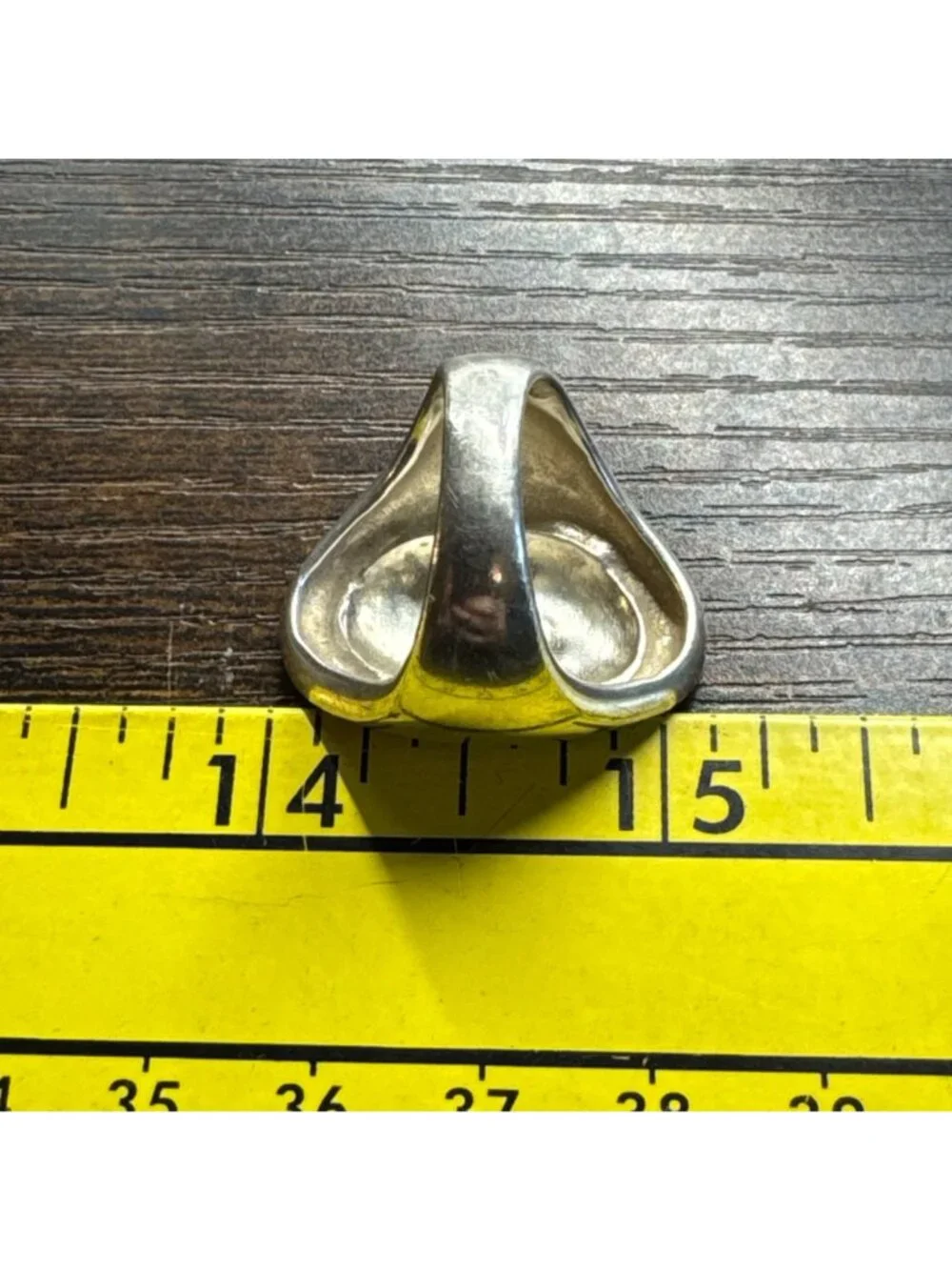 VTG Solid Sterling Silver 925 Modernist Tapered Band Signet Ring Size 7.5